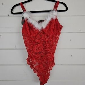 New with Tags Size XL Christmas lingerie body suit.